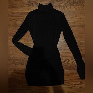 Sky to Moon Boutique Black Mock Neck Mini Dress in Black